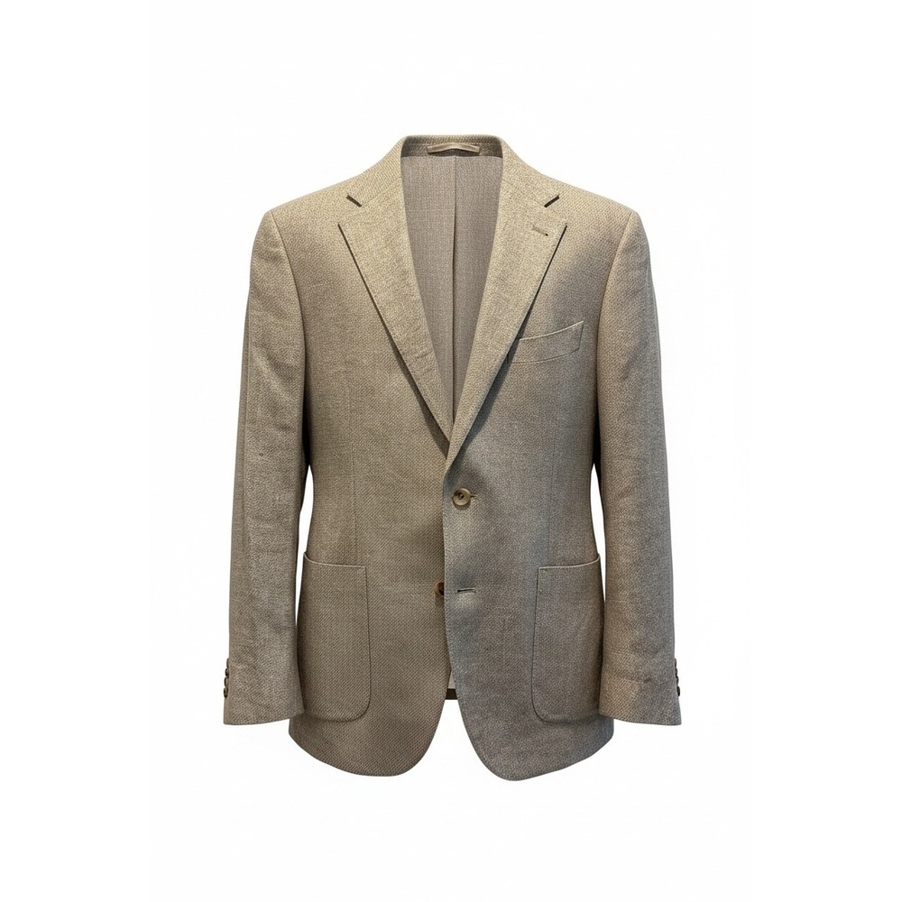 Proper Cloth Mens Beige Wool Linen Twill Sport Coat Blazer TC-J317 di Fabio 44R